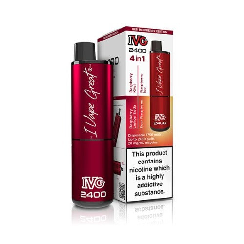 IVG 2400 4 in 1 Disposable Vape Pod Kit | Red Raspberry Edition | Best4vapes