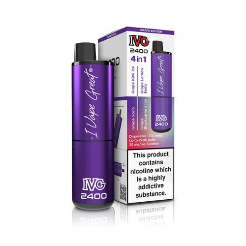 IVG 2400 4 in 1 Disposable Vape Pod Kit | Grape Edition | Best4vapes