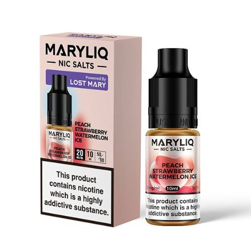 Peach Strawberry Watermelon Ice 10ml Nic Salt E-liquid by Lost Mary Maryliq | Best4vapes