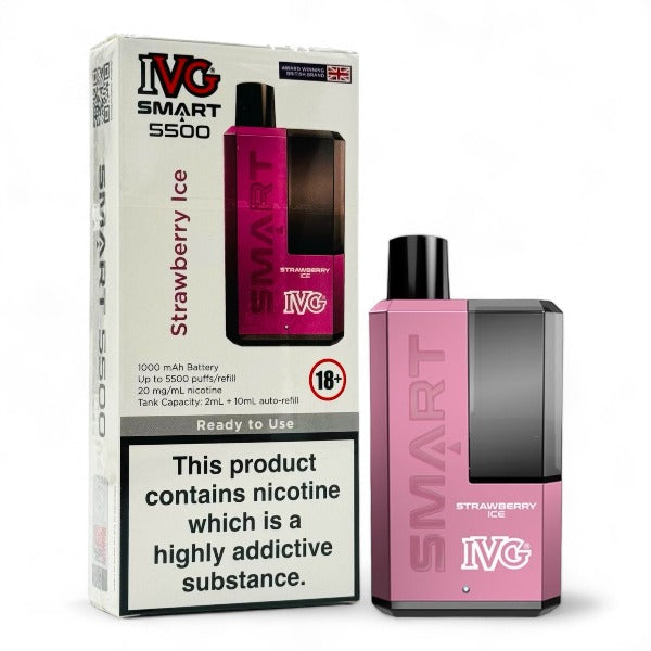 IVG Smart 5500 Disposable Vape Kit | Strawberry Ice | Best4vapes