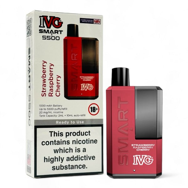 IVG Smart 5500 Disposable Vape Kit | Strawberry Raspberry Cherry | Best4vapes