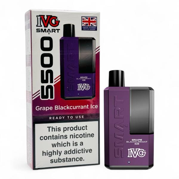 IVG Smart 5500 Disposable Vape Kit | Grape Blackcurrant Ice | Best4vapes