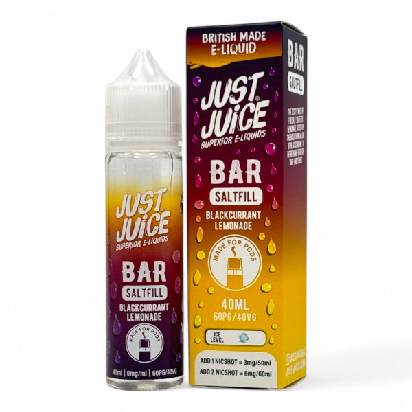 Blackcurrant Lemonade 40ml Bar Saltfill Short Fill E-liquid by Just Juice | Best4vapes