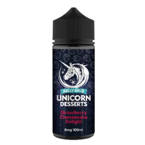 Strawberry Cheesecake Delight 100ml Short Fill E-liquid by Kelly Kel's Unicorn Desserts | Best4vapes