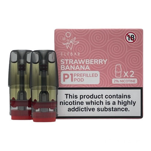 Elf Bar Mate 500 - P1 Prefilled Vape Pods | strawberry Banana | Best4vapes